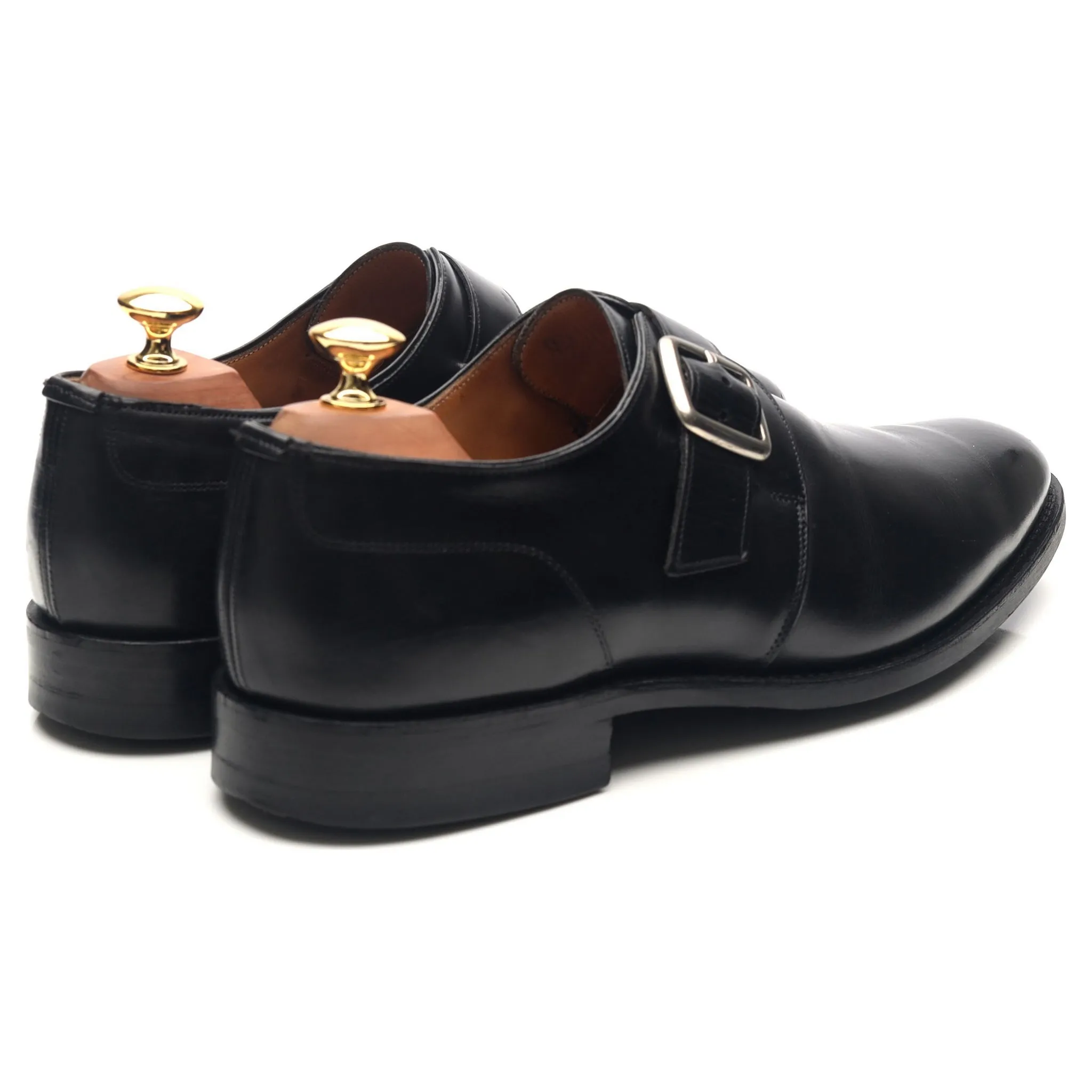 'Moorgate' Black Leather Monk Strap UK 9.5 F