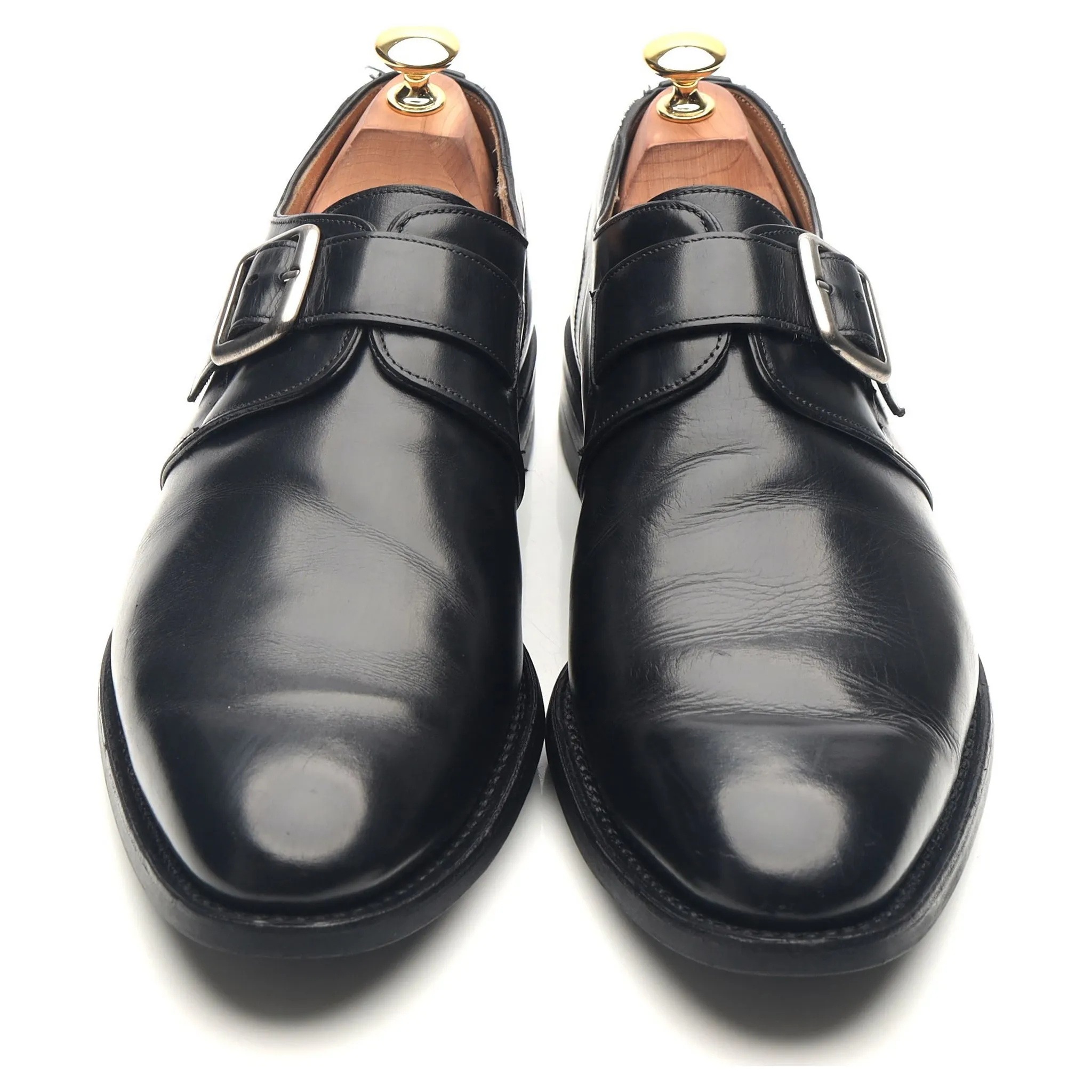 'Moorgate' Black Leather Monk Strap UK 9.5 F
