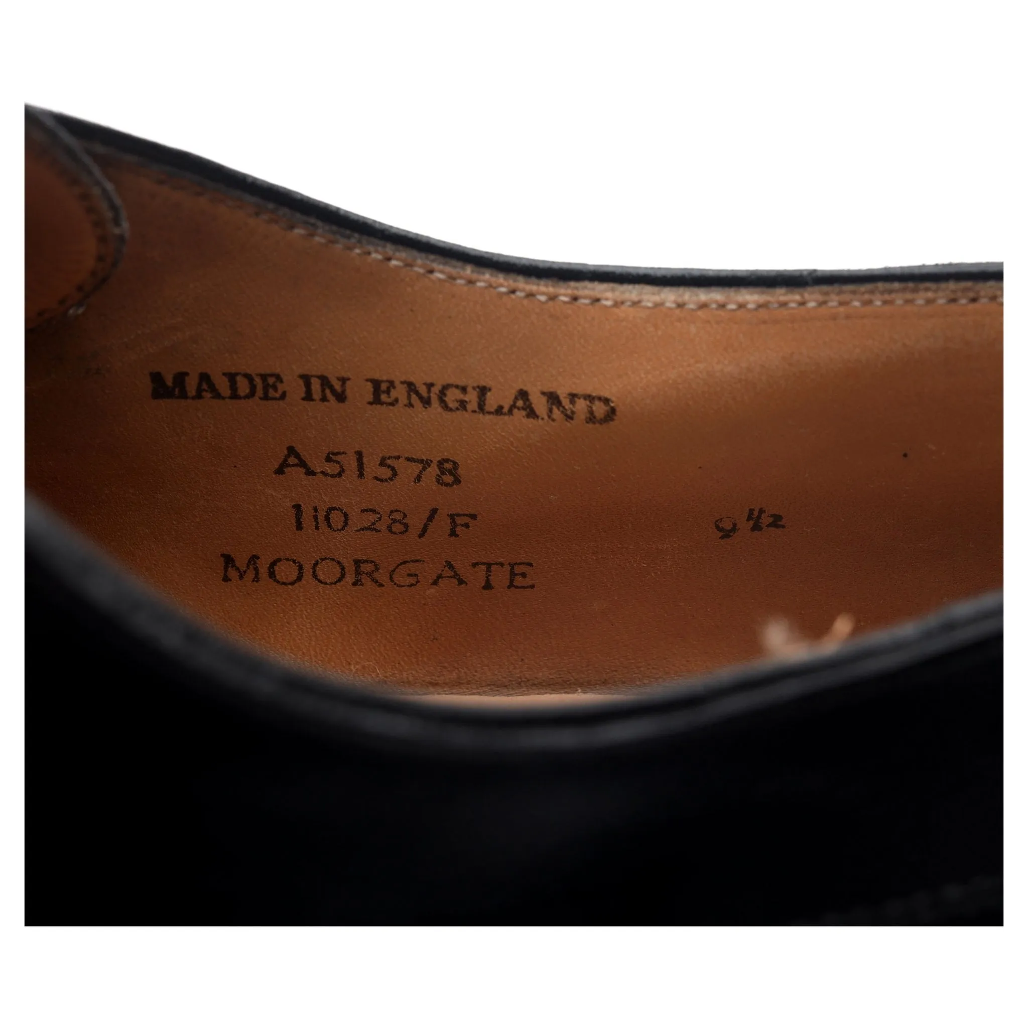 'Moorgate' Black Leather Monk Strap UK 9.5 F