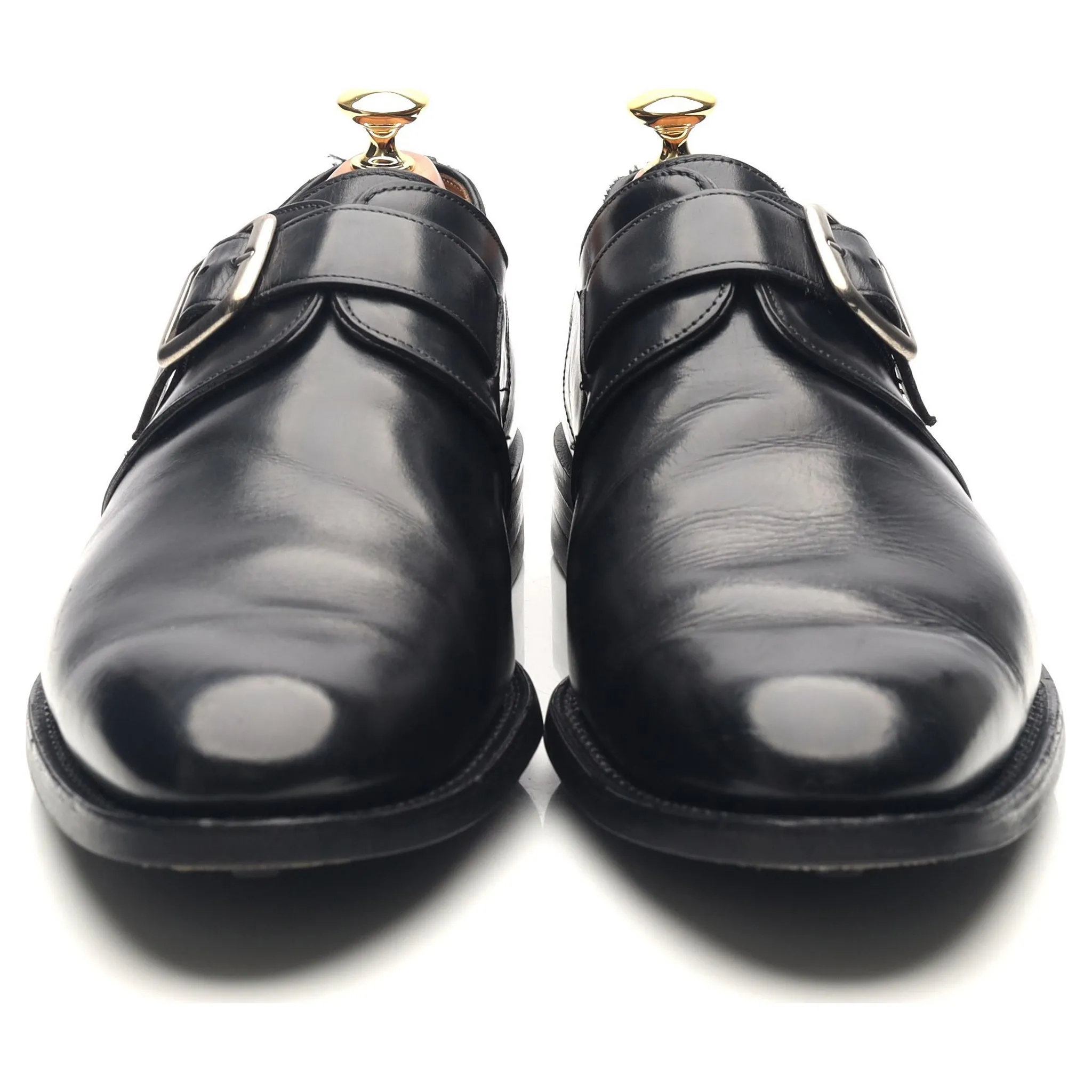 'Moorgate' Black Leather Monk Strap UK 9.5 F