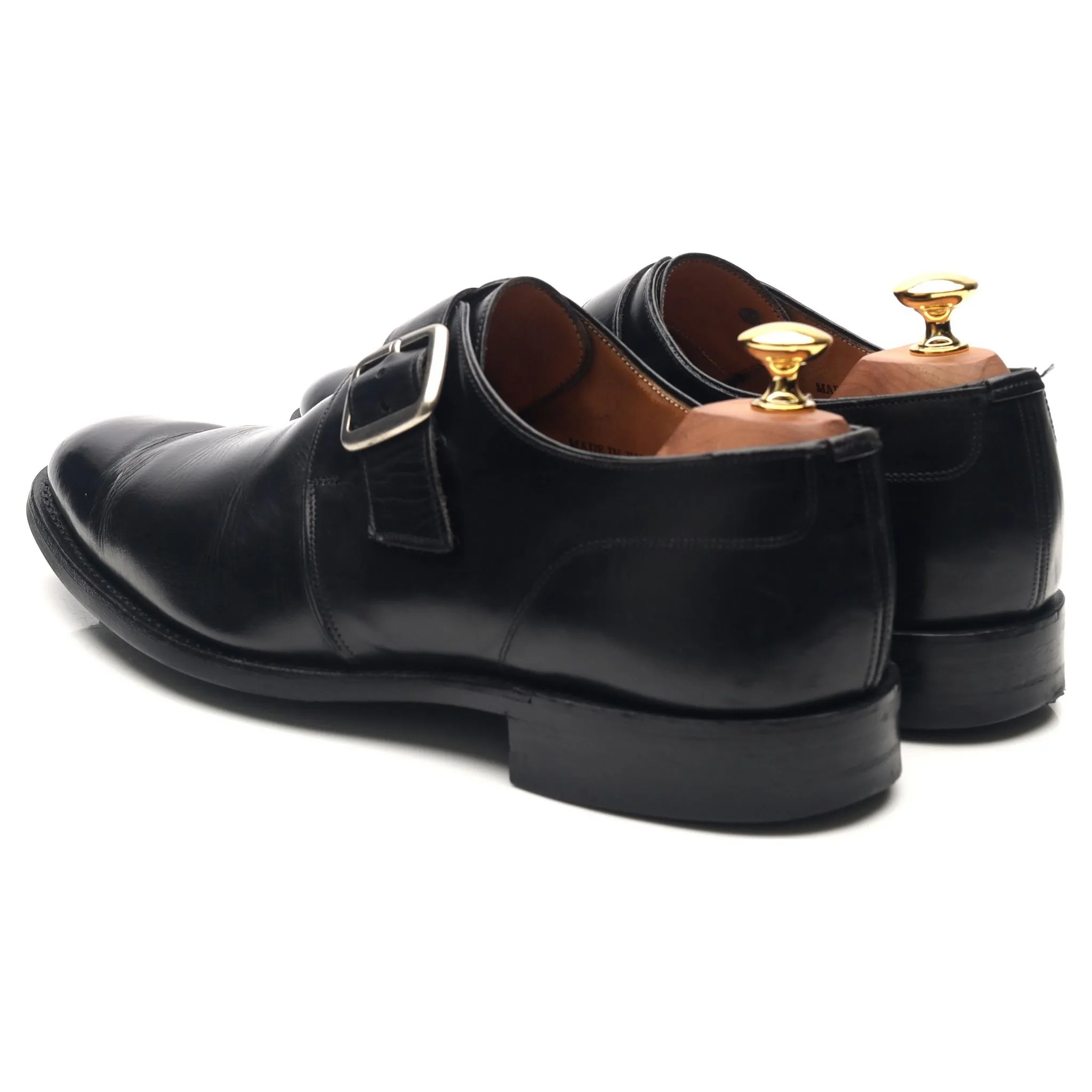 'Moorgate' Black Leather Monk Strap UK 9.5 F