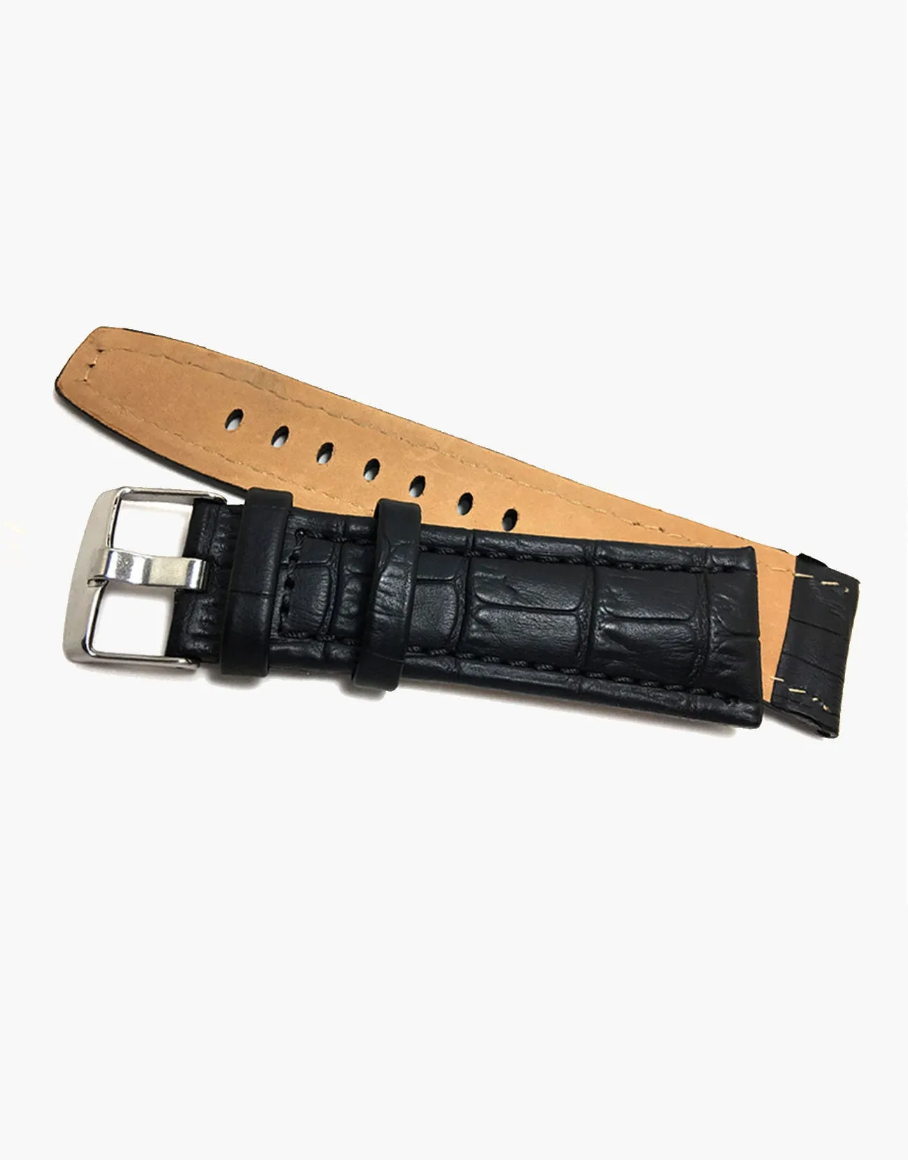 MS523 Black Matte Genuine gator Grain Watch Bands-Hadley-Roma