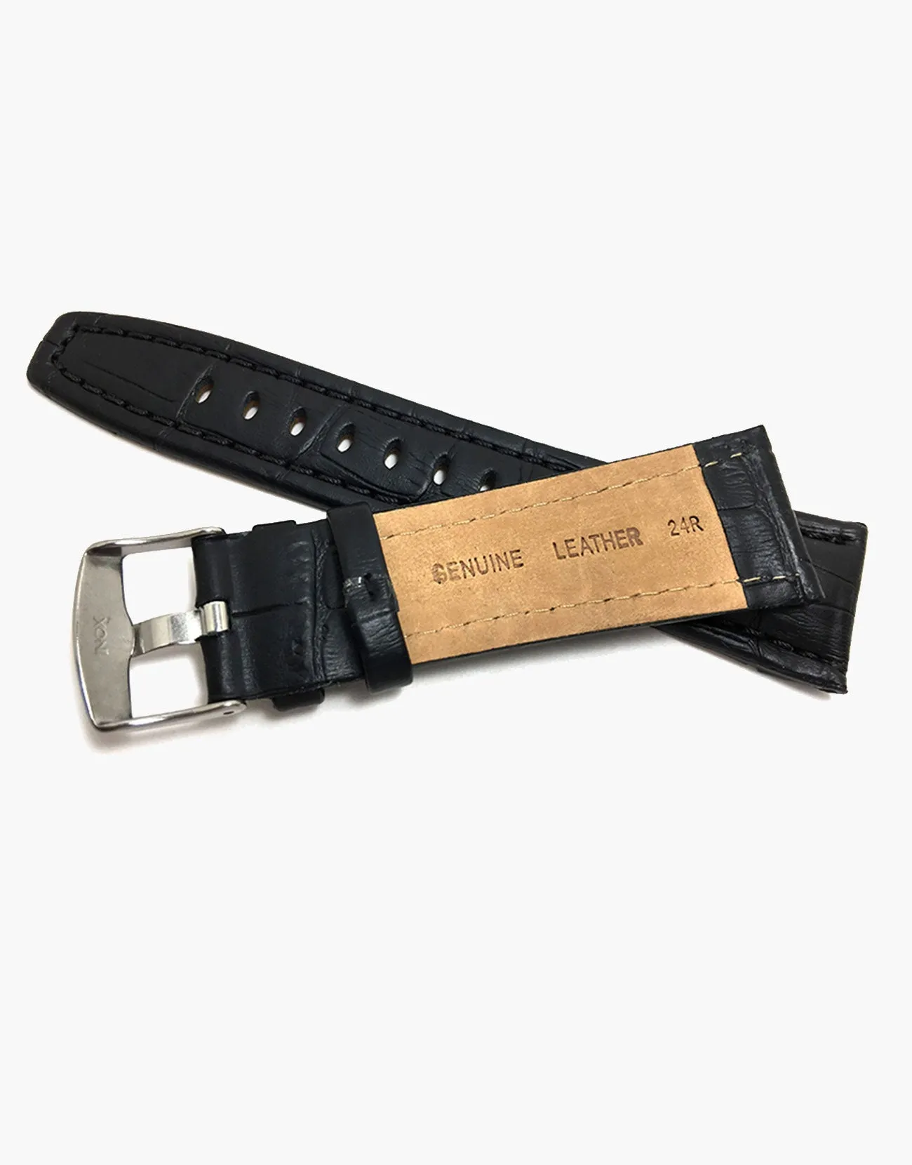 MS523 Black Matte Genuine gator Grain Watch Bands-Hadley-Roma