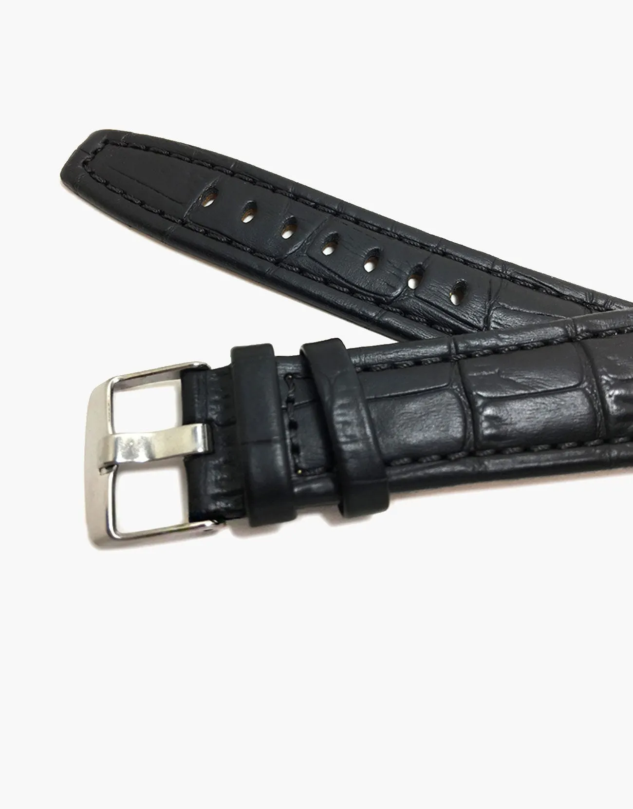 MS523 Black Matte Genuine gator Grain Watch Bands-Hadley-Roma