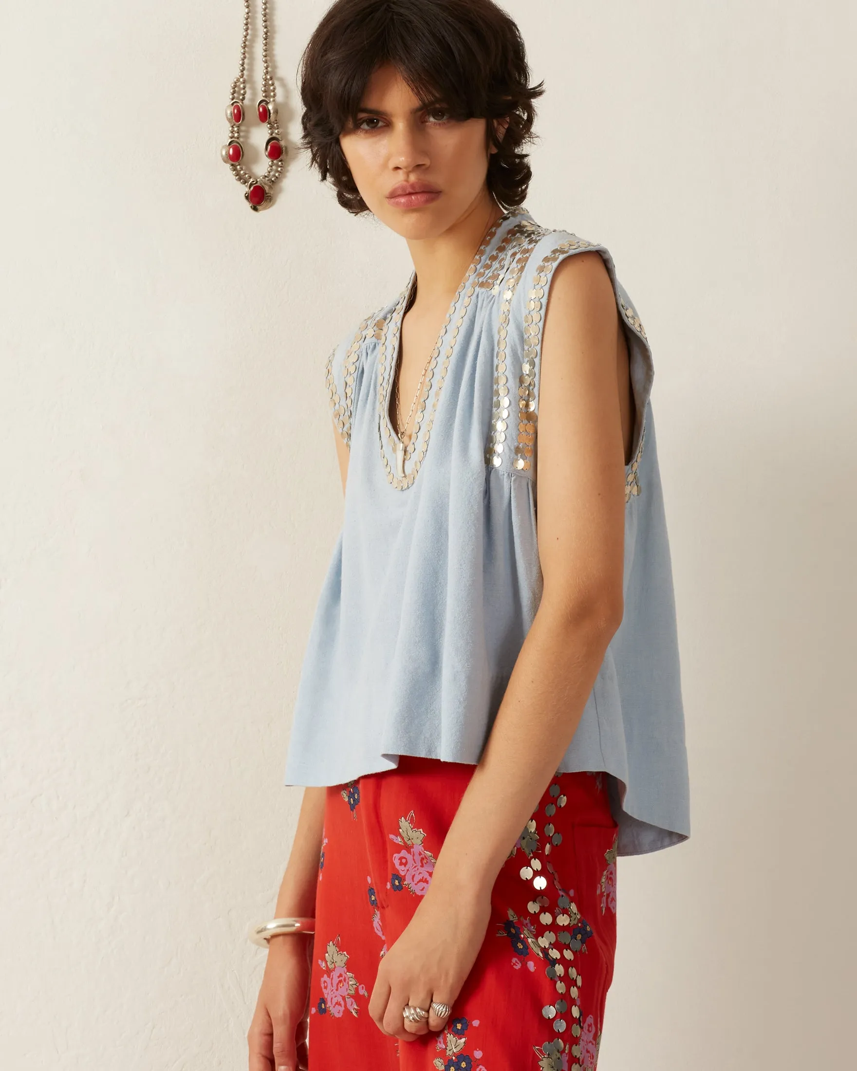 Nehru Silver Sky Top