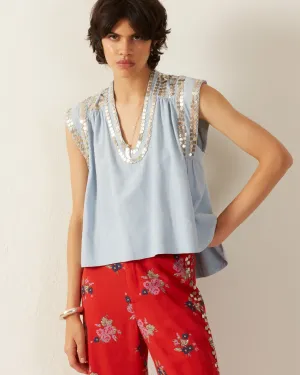 Nehru Silver Sky Top