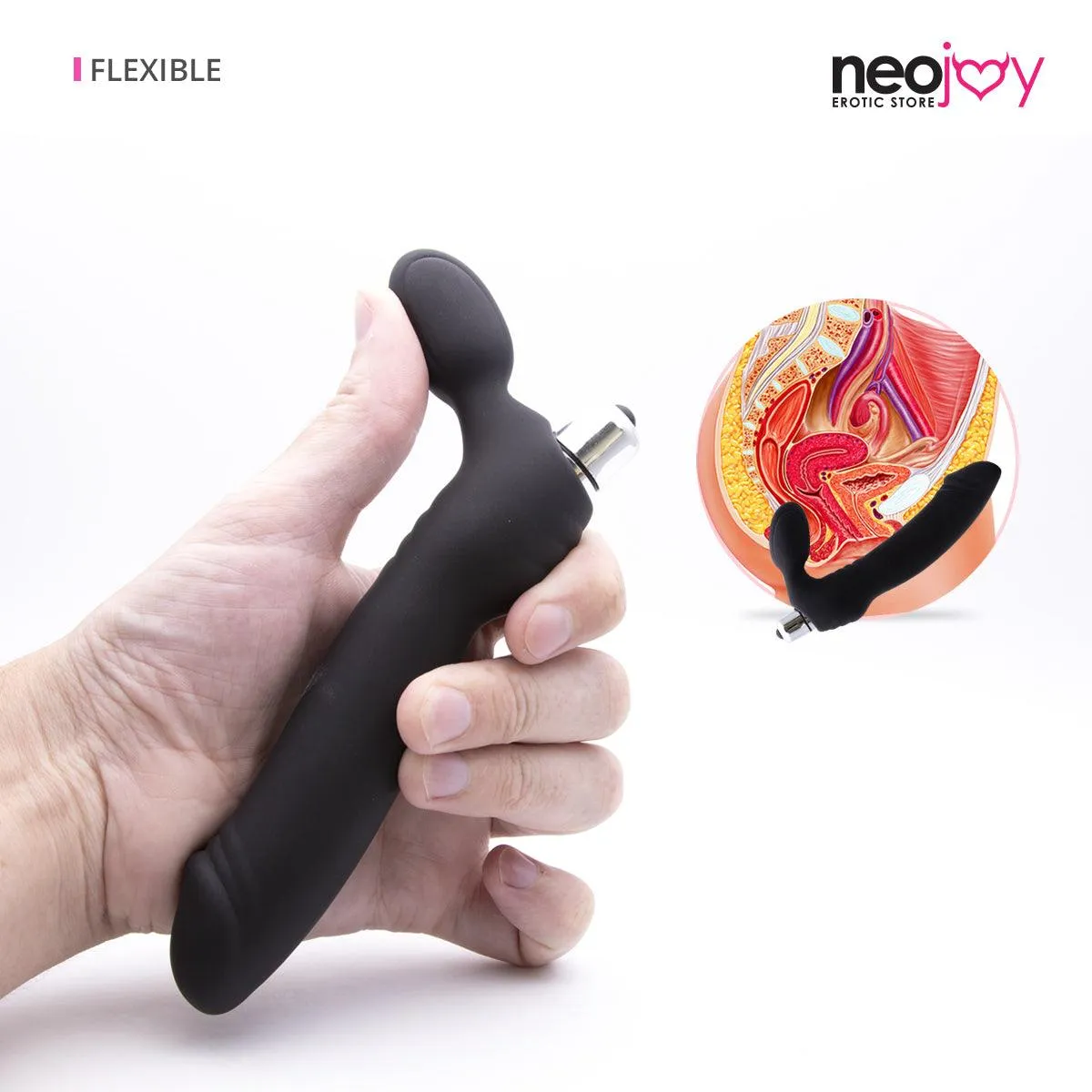 Neojoy Strapless Double Vibrator G-Spot Anal Pelvic - Black