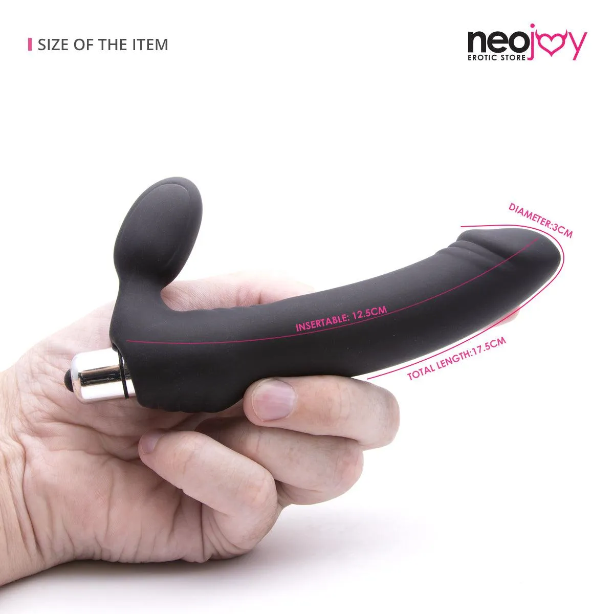 Neojoy Strapless Double Vibrator G-Spot Anal Pelvic - Black