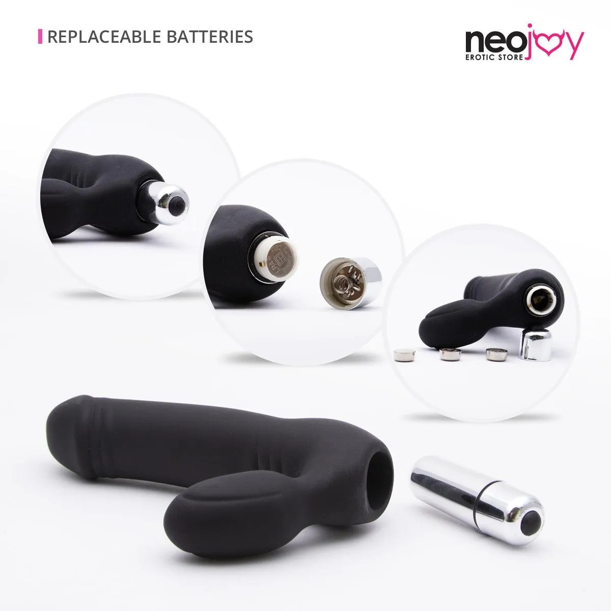 Neojoy Strapless Double Vibrator G-Spot Anal Pelvic - Black