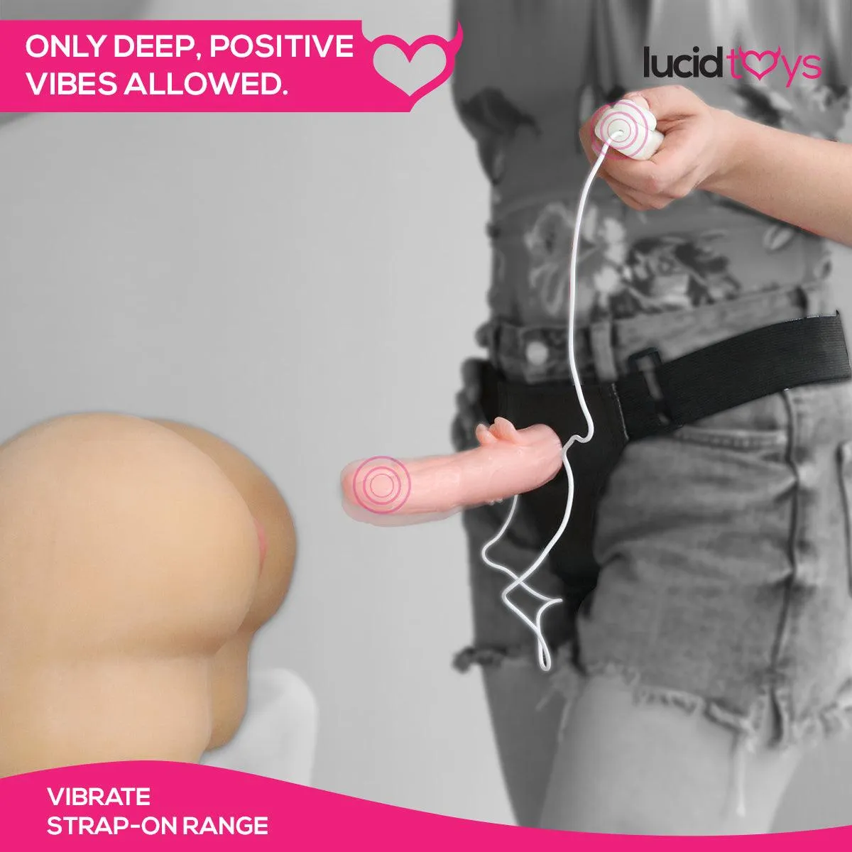 Neojoy - Strapped Pleasure - Strap-On Dildo Harness Remote - 16cm - 6.3 inch