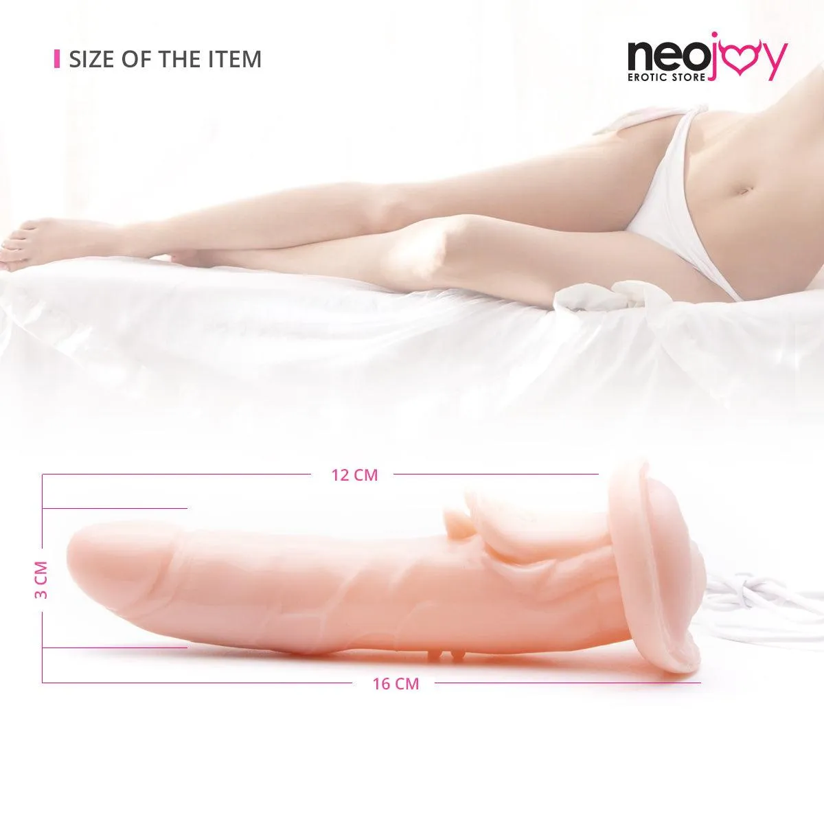 Neojoy - Strapped Pleasure - Strap-On Dildo Harness Remote - 16cm - 6.3 inch