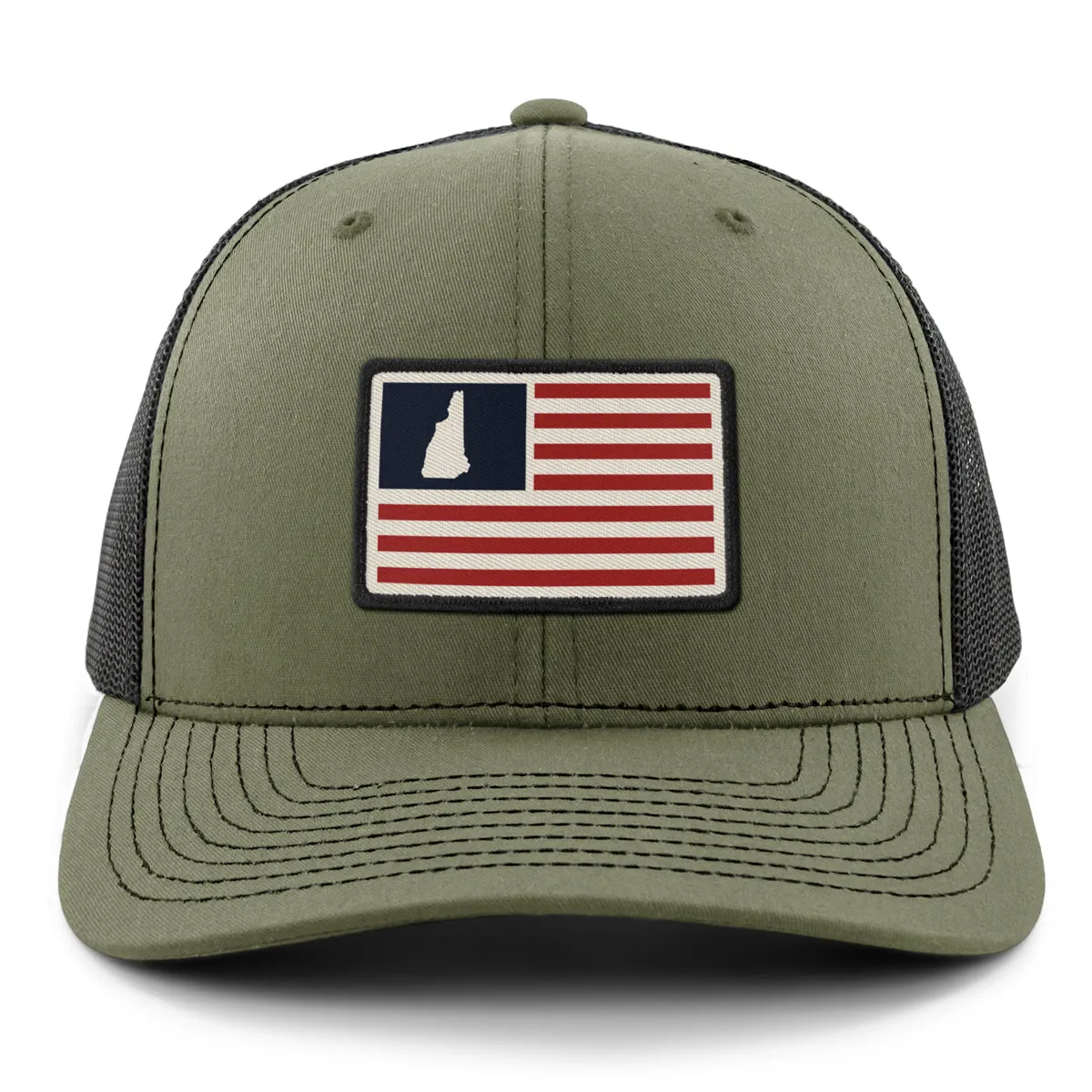 New Hampshire USA Flag Patch Classic Snapback Trucker