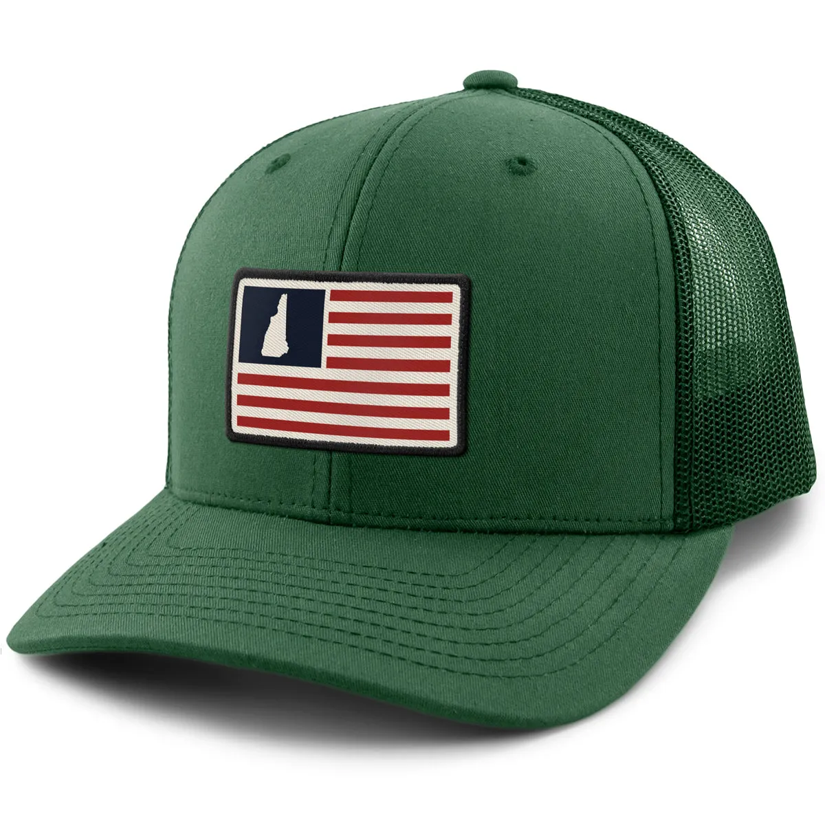 New Hampshire USA Flag Patch Classic Snapback Trucker