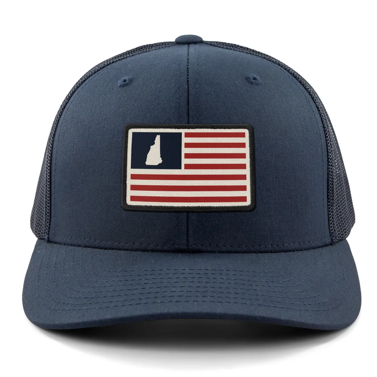New Hampshire USA Flag Patch Classic Snapback Trucker