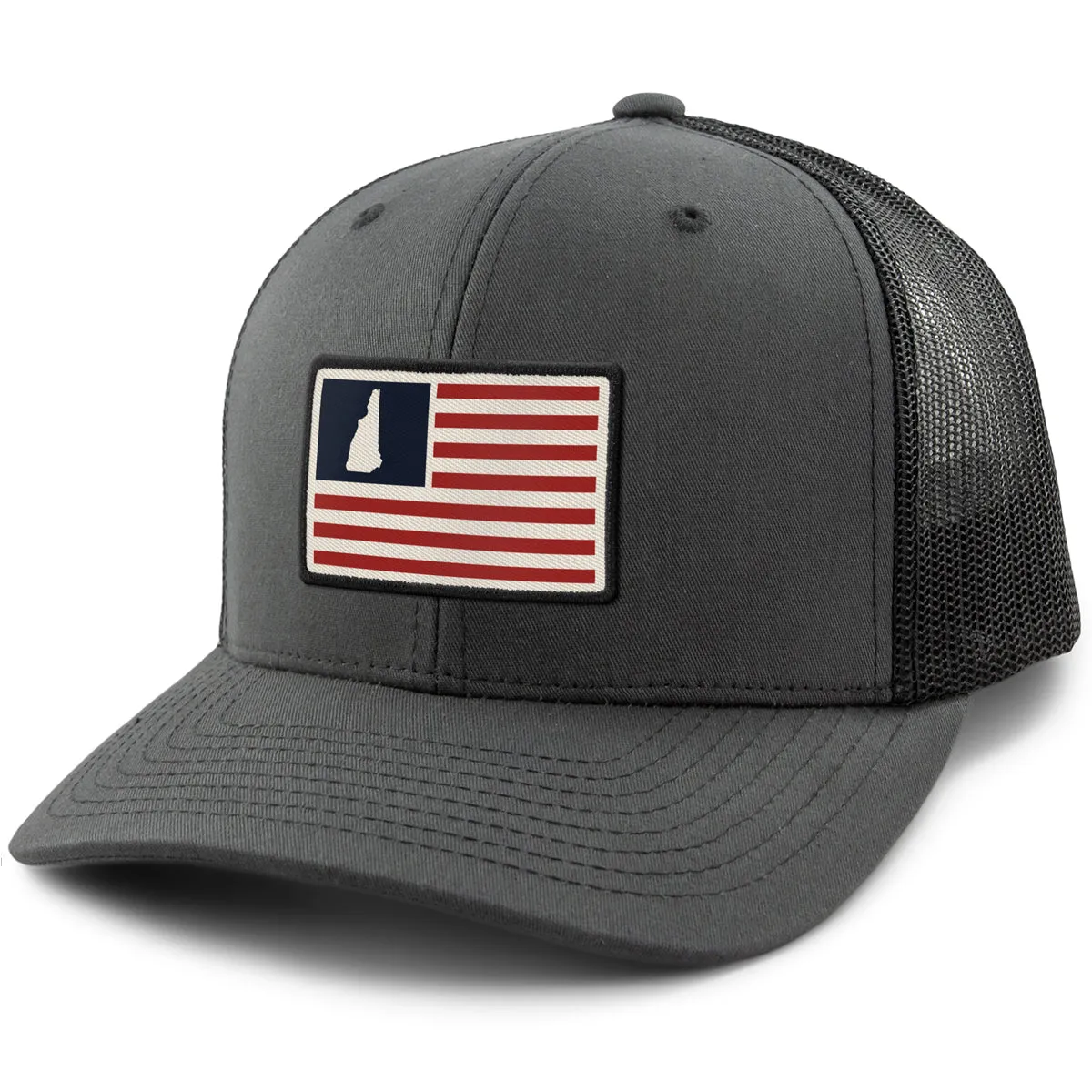 New Hampshire USA Flag Patch Classic Snapback Trucker