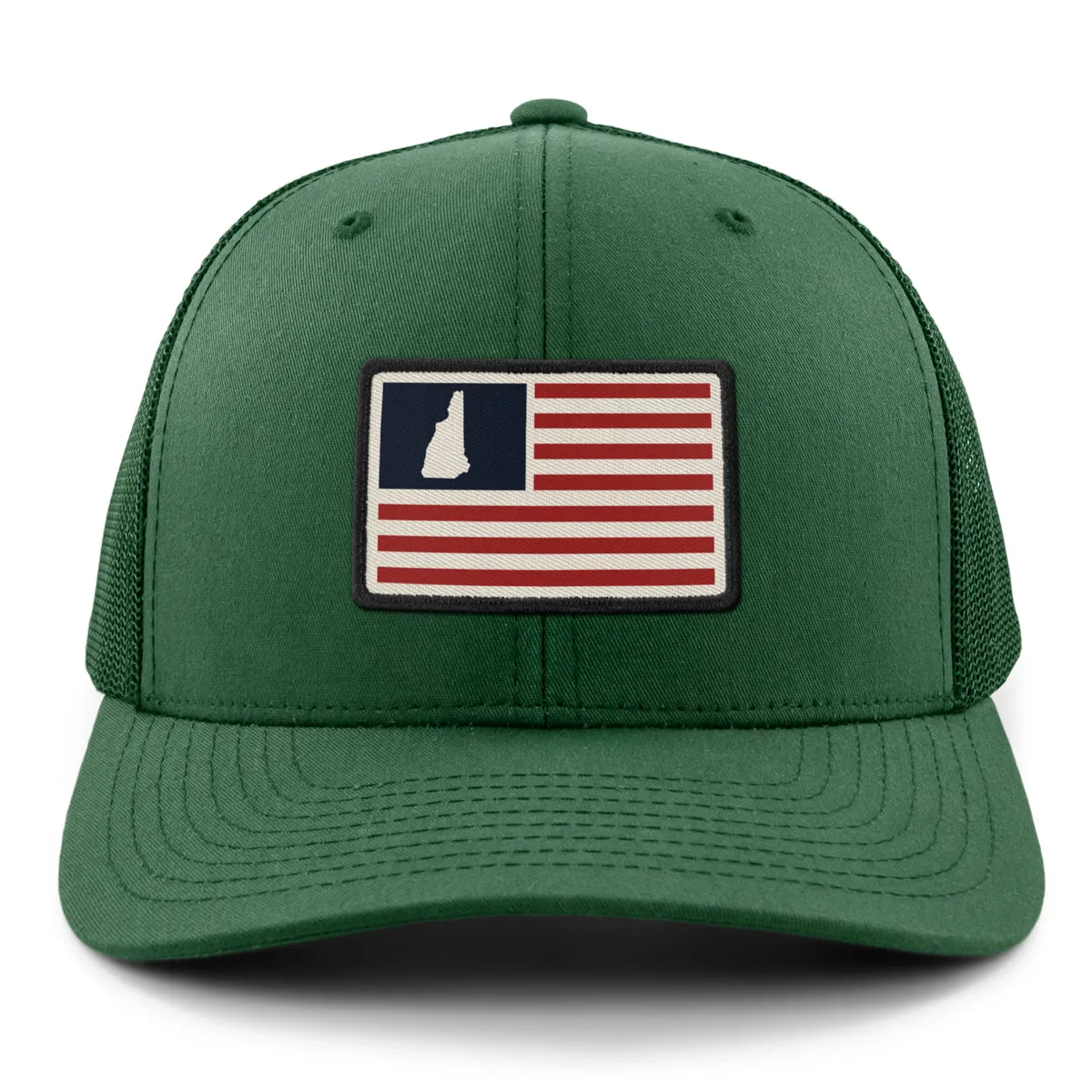 New Hampshire USA Flag Patch Classic Snapback Trucker