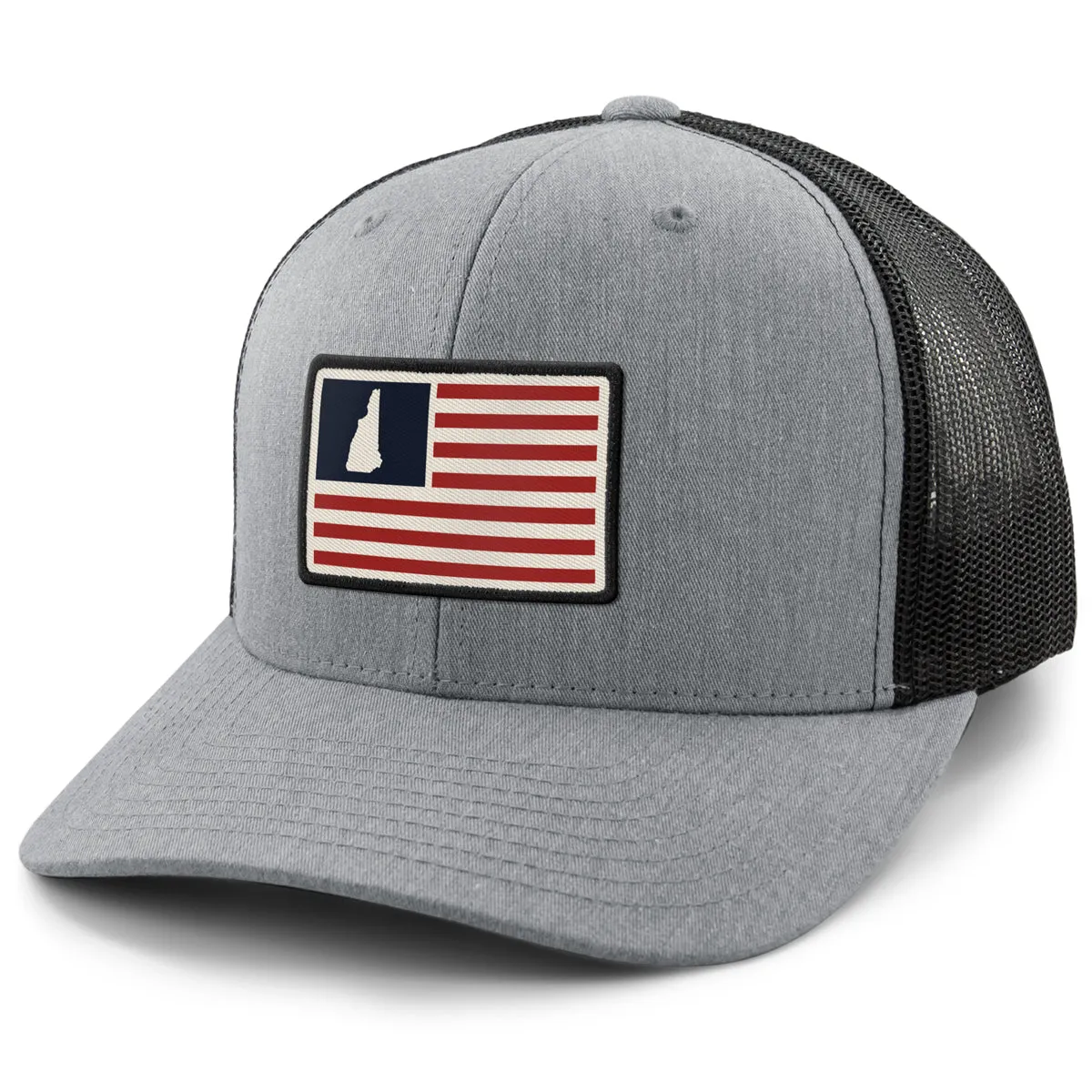 New Hampshire USA Flag Patch Classic Snapback Trucker