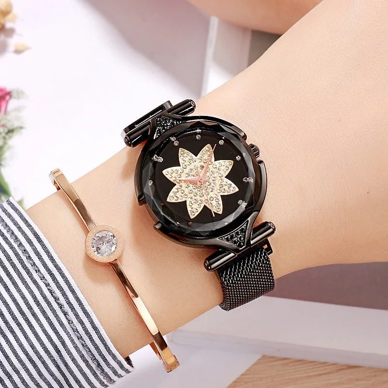 Octagonal Flower Dial Women's Watch