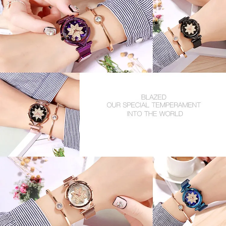 Octagonal Flower Dial Women's Watch