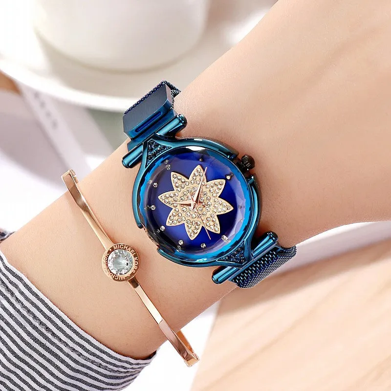 Octagonal Flower Dial Women's Watch