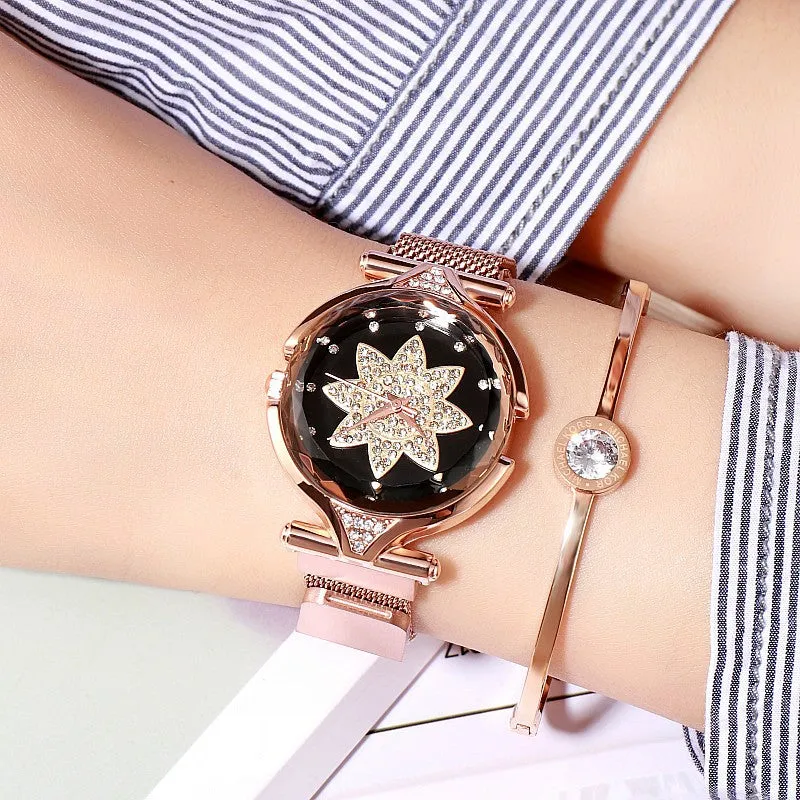 Octagonal Flower Dial Women's Watch
