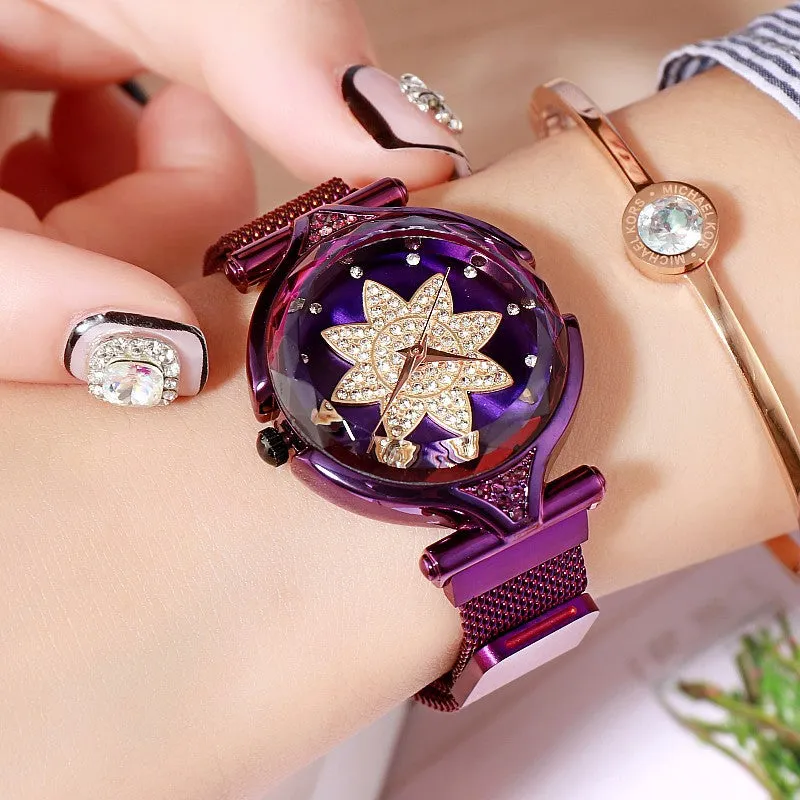 Octagonal Flower Dial Women's Watch