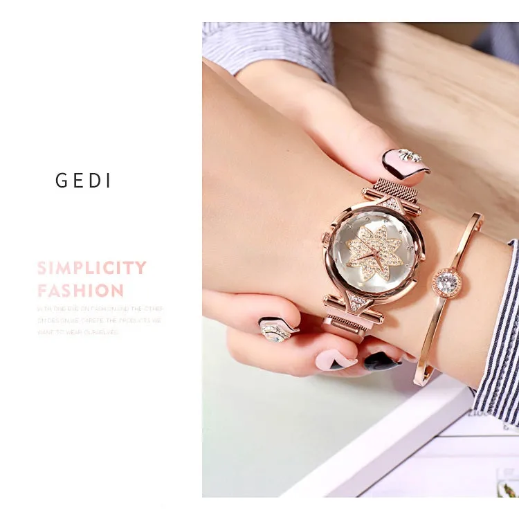 Octagonal Flower Dial Women's Watch