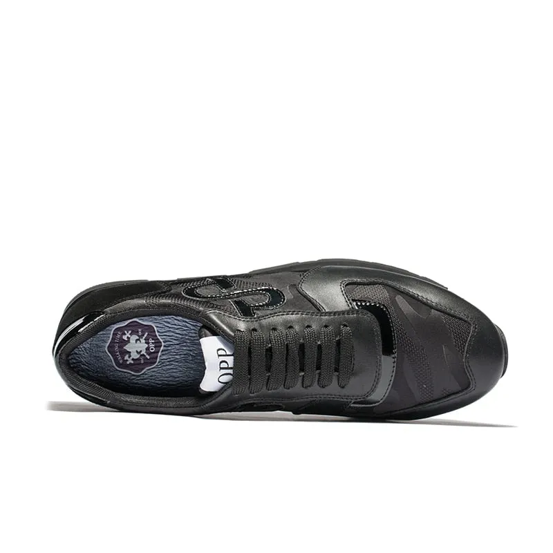 OPP Hommes Chaussures Grande Taille Chaussures de Sport De Mode Hommes Camouflage Chaussures À Lacets Casual Confortable Véritable Sneaker En Cuir