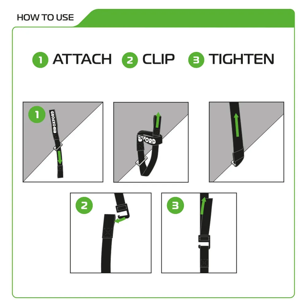 Oxford Atlas G-Hook Straps Black (26mm x 1.2m) (Pair)