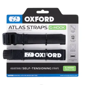 Oxford Atlas G-Hook Straps Black (26mm x 1.2m) (Pair)