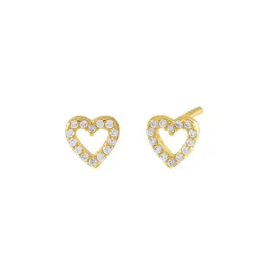 Pavé Open Heart Stud Earring