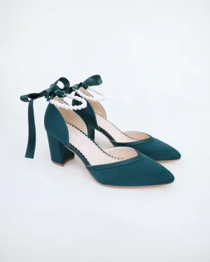 Pearl Ankle Strap Evening Block Heel