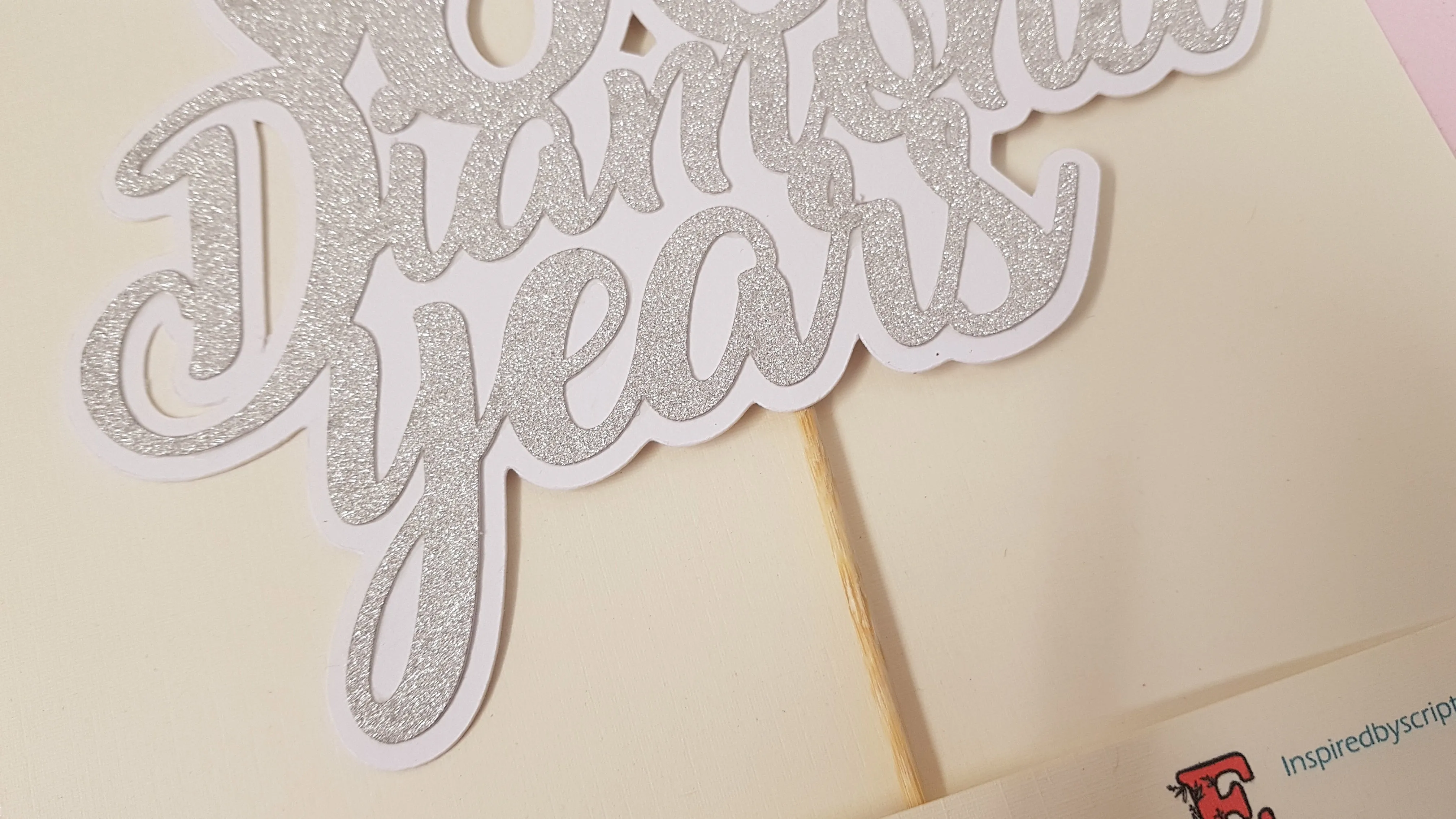 Personalised Glitter and Plain Card double Cake Topper