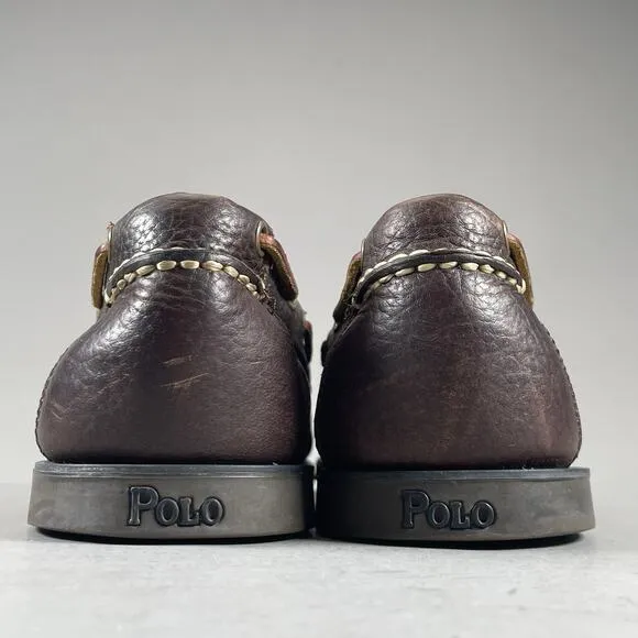 Polo Ralph Lauren BIENNE Men’s Size 12 D Brown Leather Casual Boat Shoes Casual