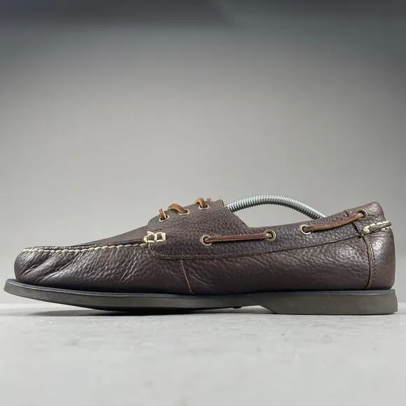 Polo Ralph Lauren BIENNE Men’s Size 12 D Brown Leather Casual Boat Shoes Casual