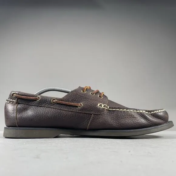 Polo Ralph Lauren BIENNE Men’s Size 12 D Brown Leather Casual Boat Shoes Casual