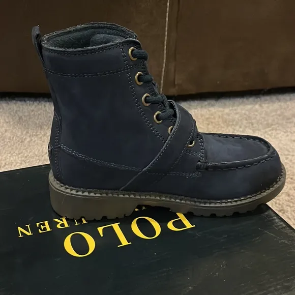 Polo Ralph Lauren Mallet Bear Ranger Hi blue boots boys girls Toddlers Size 4