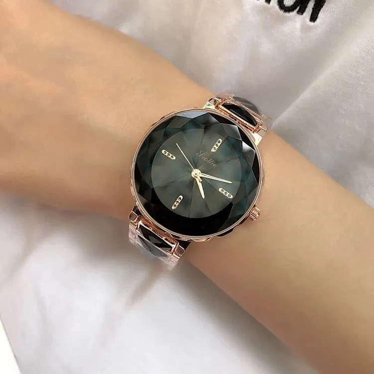 Polygonal Mirror Women's Wristwatch