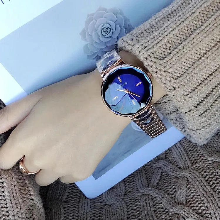 Polygonal Mirror Women's Wristwatch