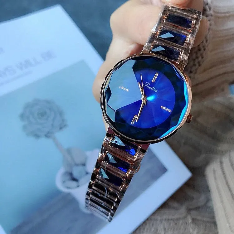 Polygonal Mirror Women's Wristwatch