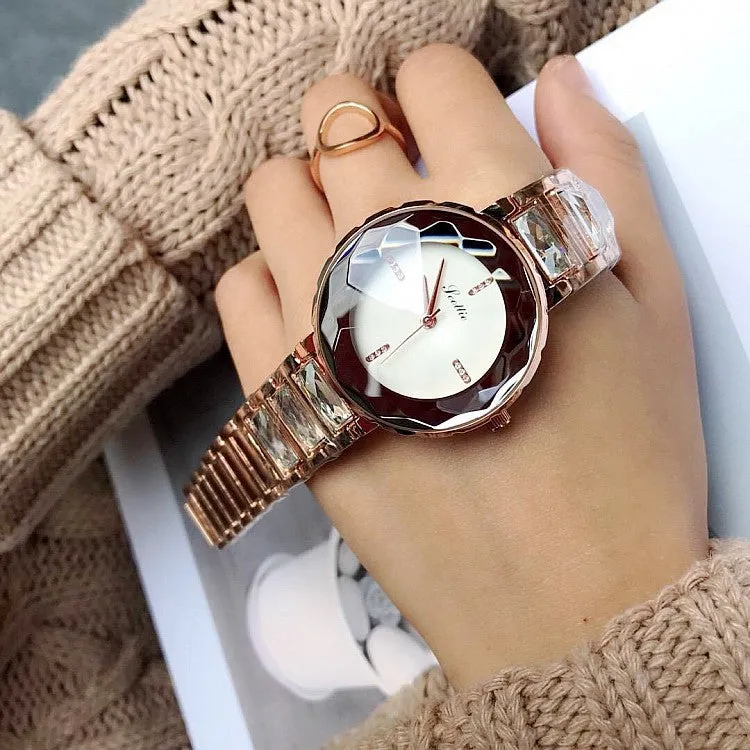 Polygonal Mirror Women's Wristwatch