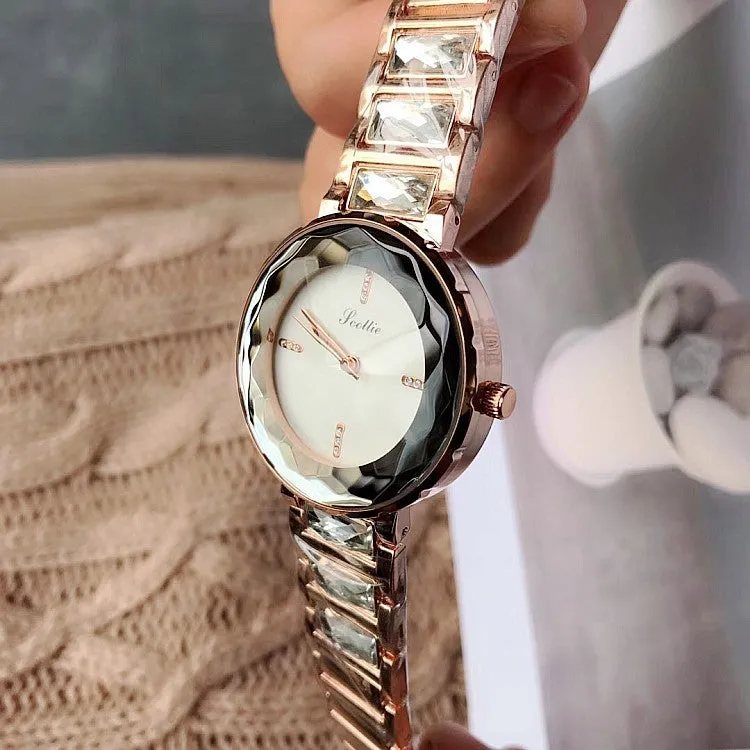 Polygonal Mirror Women's Wristwatch