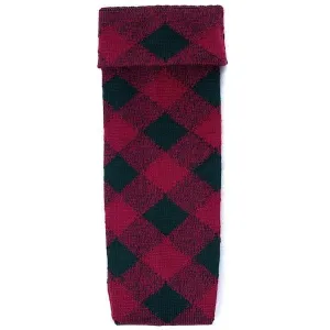 Premium Merino Wool Full Evening Diced Kilt Hose - Claret and Tartan Green