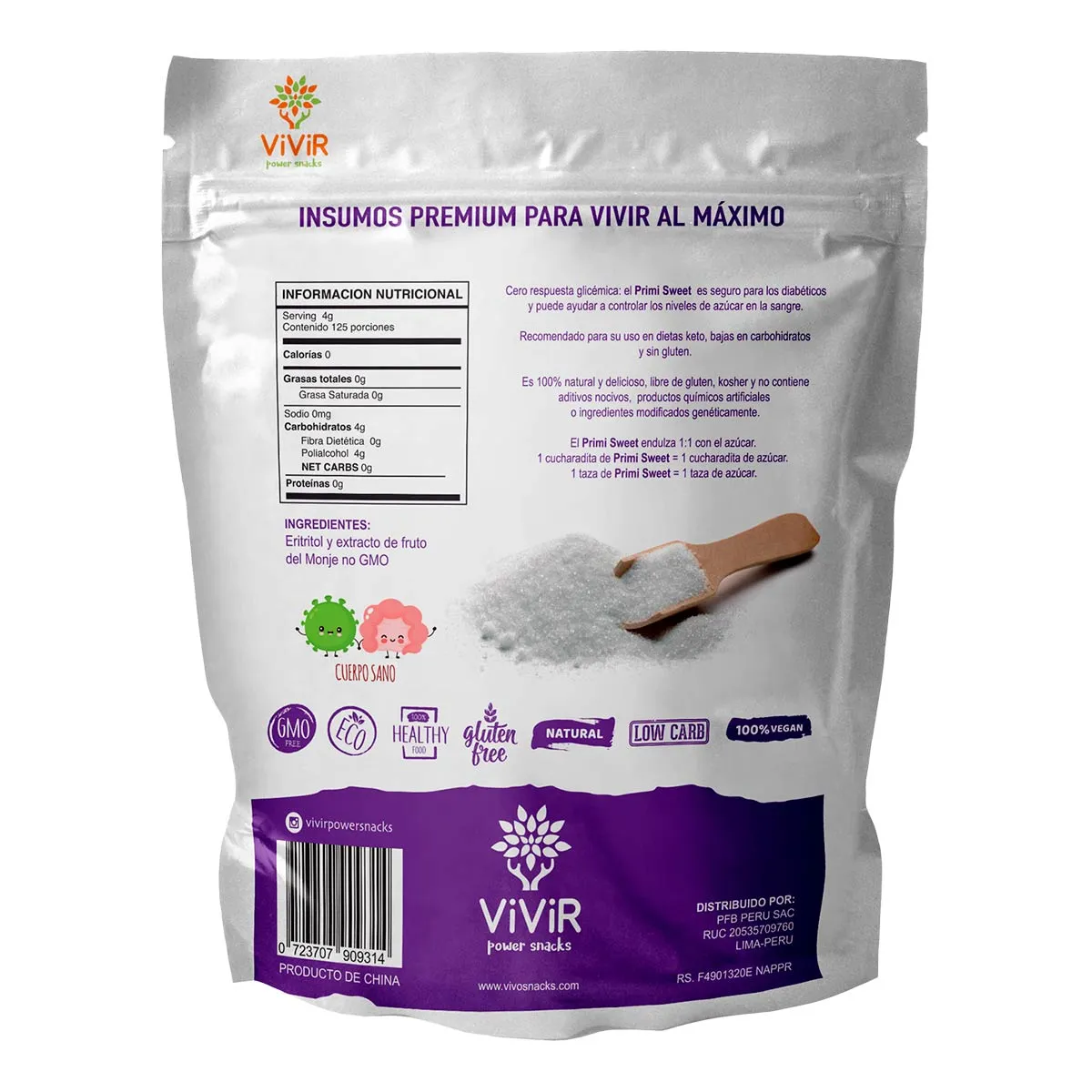 Primi Sweet - Eritritol y Fruto del Monje x 500g