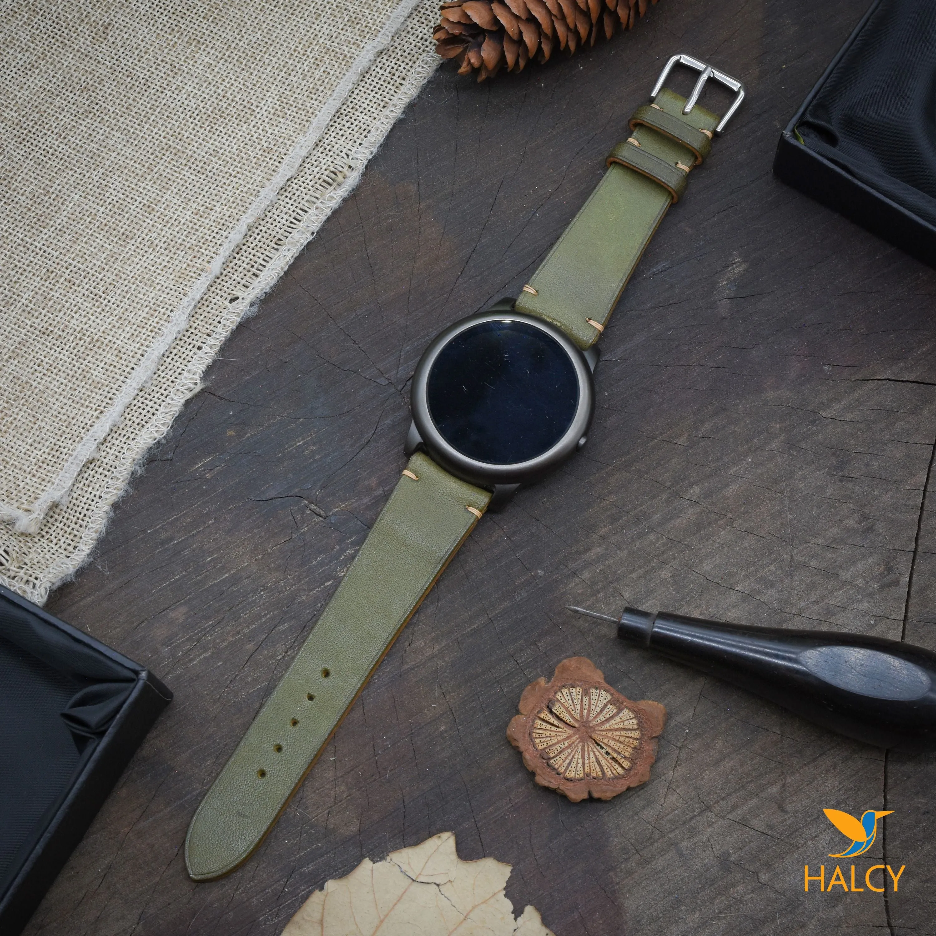 Pueblo leather Watch strap with quick-release spring bars. Choice of Width - 16mm, 18mm, 20mm, 22mm, 24mm, Etc..