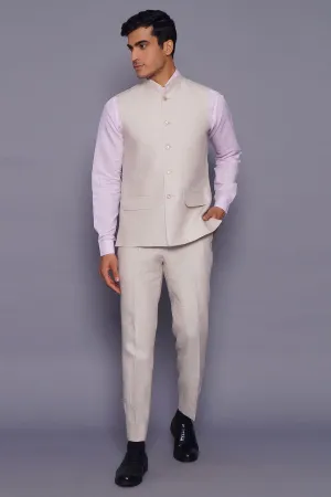 Pure Linen Natural Vest and Trouser Set