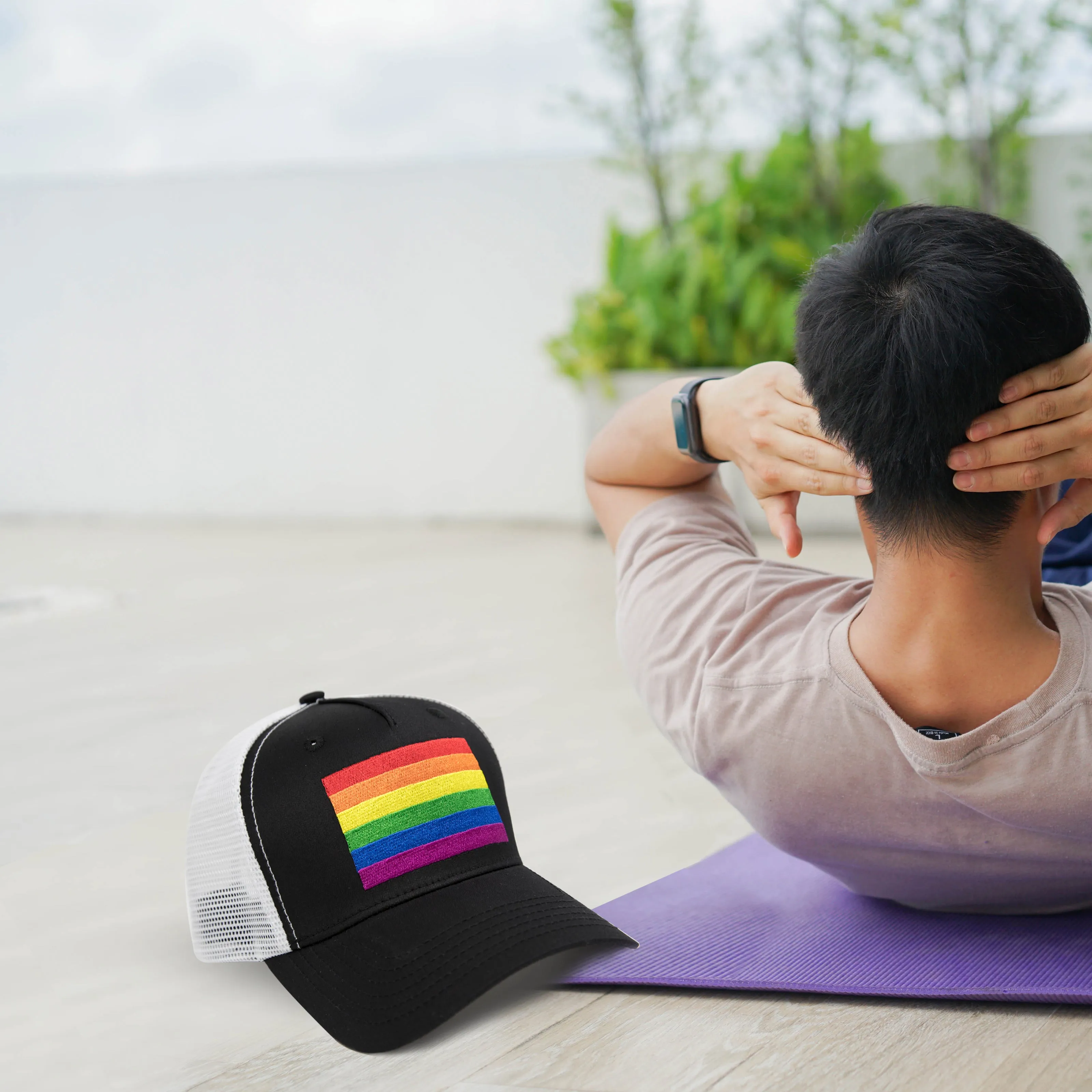 RAINBOW GAY PRIDE FLAG TRUCKER, BASEBALL, SNAPBACK HAT - INTERNATIONAL TIE