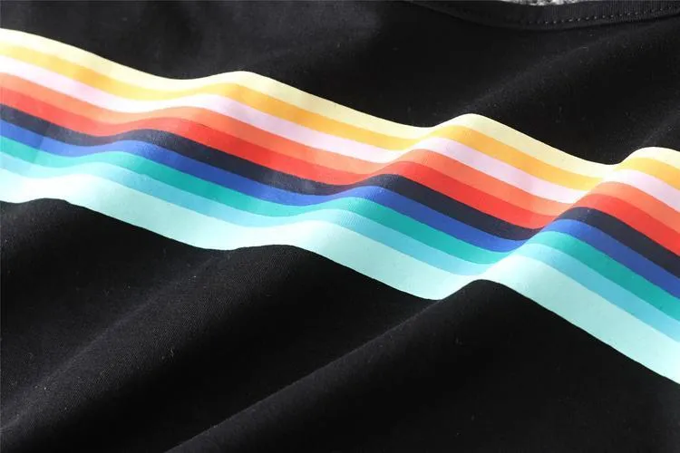 Rainbow Striped Crop Tank Top