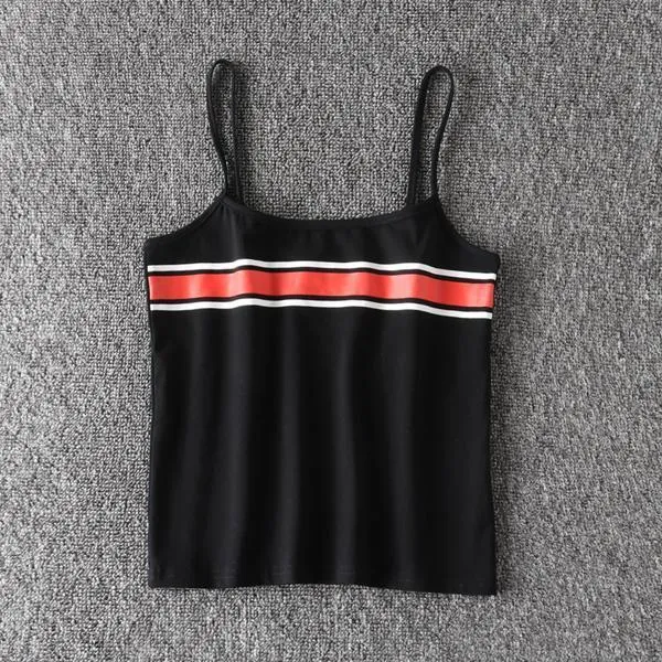 Rainbow Striped Crop Tank Top