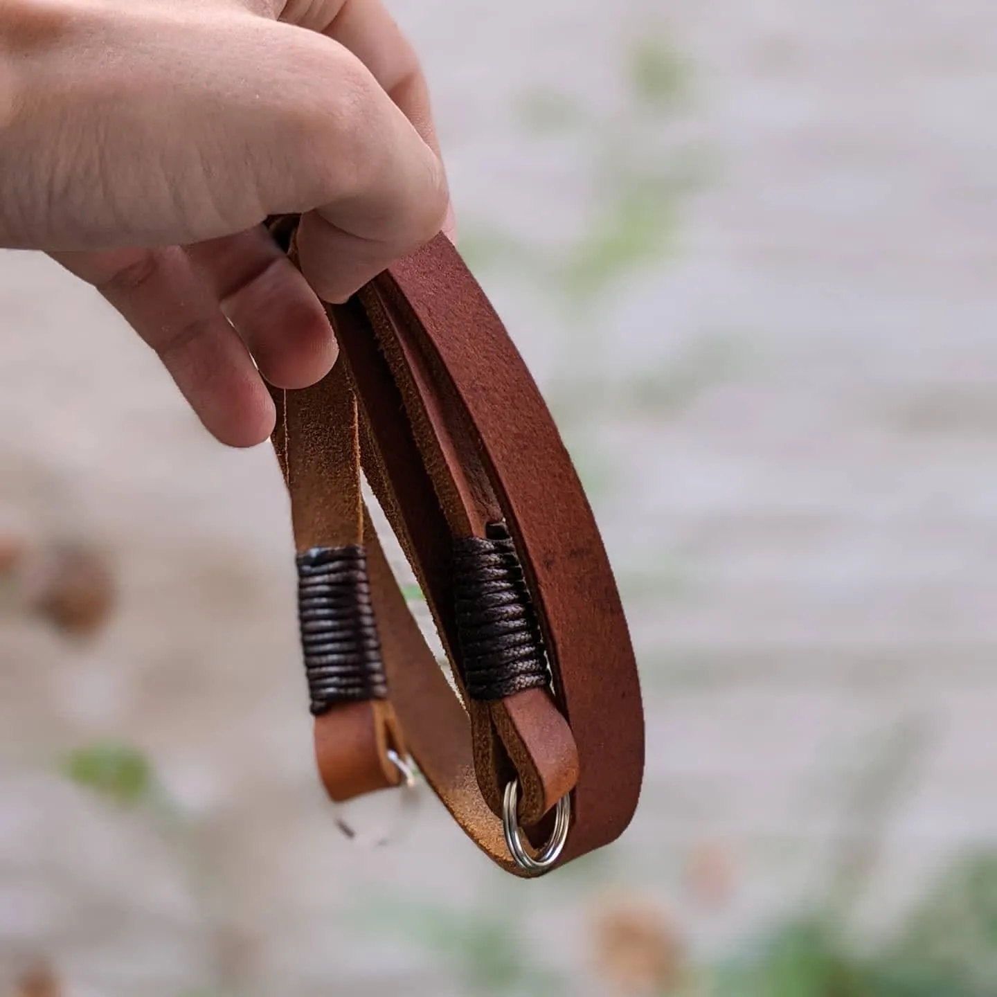 Real Pull-Up  Waxed Leather Camera Strap  Cognac 15mm